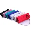 Women Satin Bridesmaid Wedding bag Rose Flower Ruched Clutch Purse Banquet Party Evening Handbags With Chain179s