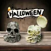 1 cendrier de crâne humain effrayant avec couvercle, pour les décorations d'Halloween effrayantes et les figurines de squelettes de crânes décoratifs, cadeaux de décoration de fumoir gothique pour les fumeurs