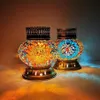 Lámparas de mesa Marruecos Mosaico Turquía Mosaico Glass Haded Glass Battery Battery Operada y Switch LED Wireless Night259C