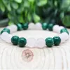 Bracelet Malachite en Quartz Rose de qualité 3A pour hommes et femmes, bijoux de Protection énergétique EMF, MG1990, 8 MM