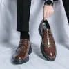 Äkta klänning Wingtip Classic Men's 850 Leather Male Lace Up Oxfords Brogue Office Wedding Party Formal Shoes for Men 2 34