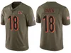 Cincinnati''Bengals''Men 9 Joe Burrow 85 Tee Higgins 18 A.J.Saluto giovanile femminile personalizzato verde al servizio della maglia verde oliva