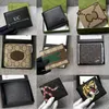 Designers tryck väska Paris Plaid stil avancerad herr plånbok kreditkortshållare handväska män läder plånböcker lyxiga fakturfold handväska mynt purses modekortsäckar med låda