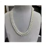 Hot Sale Moissanite Jewelry 925 Silver Vvs 12mm Cuban Chain Necklace