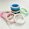 Teethers Toys 10pcs Ring Silicone Beads BPA Free Teething Ring Baby Teethers Chew Nursing Beads Charm Necklace Pendant DIY Toys 231208