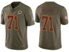 Washington''Commanders''Men 8 Kirk Cousins 91 Ryan Kerrigan 71 Trent Williams Custom Women Youth'' Salute to Service Olive Jersey