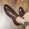 Skórzana elegancka klamra 545 Strap Oxford Office Dress Wedding Brown Brogue Oddychający męskie buty 2 29 9