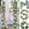 185 cm fleurs artificielles plantes fausse guirlande d'eucalyptus camélias soie rose vigne décoration fausse feuille florale suspendue pour mariage 2261c