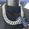 2023 Latest Design Fine Jewelry Hiphop Style 925 Sterling Silver Vvs Moissanite Necklace 22mm Iced Out Cuban Link Chain for Men