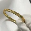 Bracelet de créateur trèfle pour femme cadeau plaqué or 18 carats cristal complet quatre feuilles Perlee doux trèfle fleur manchette Valentine cadeau bijoux