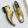 BUSINESS MASCHIO 831 Abito Oxford Abito Golden High Aumenta Scarpe formali in pelle di brevetto Plus MAN OFFICIO MAGGIE IL MAGLIE IL MAGGIEMENTO 231208 110