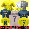 23 24 Al Nassr FC Maglie da calcio Ronaldo 2023 2024 Casa Giallo Trasferta CR7 Gonzalo Mane Martinez Talisca Donne FANS Versione giocatore Uomo Bambini Kit Calcio Shiirt Al-Nassr