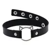 Mode pu läder halsband kvinnor flickor vintage punk söt katt design läder choker justerbar krage halsband smycken gåvor