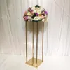 Decoração de festa 12pcssquare casamento metal ouro flor vaso coluna suporte para peça central yudao1080232s