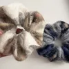 Mulher grande sênior xadrez elásticos de pelúcia faixa de cabelo bonito quente scrunchies macio laços de cabelo titular rabo de cavalo meninas doces acessórios de cabelo