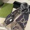 トレンディな手紙Jacquard Long Scarfダブルサイドスカーフデザイナー女性カシミアラップラージサイズ265V