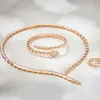 Zestawy biżuterii ślubnej Projektant luksusowych zestawów biżuterii obiadowej Kobiety Lady InKay Cubic Zircon Snake Snakeleike wąskie kołnierz Naszyjnik Bransoletka Bransoletka Pierścień 231208