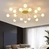 Nordic Modern LED Chandelier Lighting Flush Mount Light Living Room Bedroom Kitchen Glass Bubble Lamp Fixtures Chandeliers215T