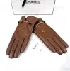 Designer Thicken Letter Five Fingers Gloves Mens Womens Autumn Winter Warm Soft Solid Color Brand Letter Printing Genuine Leather Cashmere Glove