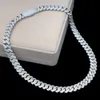 Bussdown Necklace 15mm Width Moissanite Diamond 925 Sterling Silver Necklace Vvs Cuban Link Chain Iced Out Necklace Cuban Chain