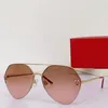 Diseñador de lujo para hombres, marca de gafas de sol de guepardo, gafas de sol de playa estilo piloto clásicas con medio marco plateado para hombres y mujeres, disponibles en varios colores UV400 CT0355