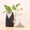 Gift Wrap 100Pcs Bridal Bag Cases Groom Tuxedo Dress Gown Ribbon Wedding Favor Candy Box183b