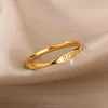 Rostfritt stålgravel Angel nummer 111 444 Ring Bang Gold Women All Finger Rings smycken 18K Guld