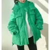 Women's Down Parkas Winter Hooded Parkas Warm Jacket Women Down Cotton Coat Oregelbundna fluffiga bubbla Drawcord midja utkläder 231208