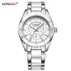 Nowy moda trójoja ceramiczna stalowa opaska panie Watch Waterproof Fashion Watch Luminous Quartz Watch207U