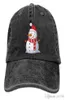 pzx Men Women039s Cute Snowman Xmas Adjustable Cotton Denim Baseball Cap Hat1957645