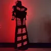 Traje de led de dupla face, roupas de luz led, robô, david robot273z