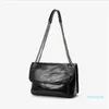 أكياس حقيبة أزياء من الجلد عالية الجودة سلسلة معدنية غير منتظمة خطوط الميزانين ذات السعة الكبرى حقائب اليد مريحة مريحة messenger276l