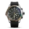 Projektant Mens Sport Watch Japan Quartz Ruch Chronograph Black RandWatches Rubber Pasp Man Pilot Watches Słynna marka Wristwa263v