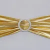 Telai 10/50 pz Metallico Oro Argento Stretch Spandex Telai per sedie Fascia per sedie da sposa Fiocco con nodo per la decorazione del banchetto 231208