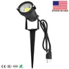 Us stocks Outdoor LED Spotlights 5W 120V AC 3000K Warm White Outdoor Use Metal Ground Stake Flag Light Outdoor Spotlight w259C