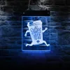 Wall Lamps Coffee Shop Rectangle Acrylic LED Neon Sign Board Customized Logo Art Decor Colors Changing Cafe Display Light213c