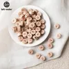 Teethers Toys Let'S Make 50Pc Diy Handmaking Wooden Beads Round Beech Wood t English Letter Beads For Rattles Baby Toys Wooden Teether 231208