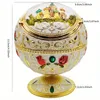 1pc European Carved Spherical Windproof Ashtray, Decorated With Christmas And Halloween Party Tables, With Flip Covers, Noble Castle Patterns Ashtray