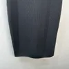 1205 XXL 2023 Landebahnkleid Herbstkleid Rundhalsausschnitt ärmellos Perlen Marke Gleicher Stil Empire Schwarz Damenkleid Mode weilanR837