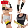 Waist Tummy Shaper CXZD Shapewear Neoprene Sweat Sauna Shapers Vest Sleeves Thigh Calf Women Shaper Leg Trainer Modeling Slimming Trimmer Arms 231208