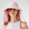 Cappelli a tesa larga OhSunny Estate Donna Secchio Protezione anti-UV UPF50 Protezione solare Viso Collo Sciarpa Copertura Traspirante Escursionismo CiclismoW3067