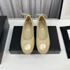 Zwarte ballet flats schoenen Street Style effen dames gewatteerde lederen slip op ballerina ronde neus dames luxe designer jurk schoenen maat 35-41