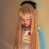 The Children 's Wig Girl Beige Bangs Princess Hairstyle과 함께 귀여운 긴 머리, 사진 촬영, 가짜 모피 머리띠