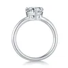 Luster Forever Love Solitaire Style 925 Silver Passed Diamond Test D White Heart Form 2 Moissanite Ring