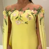 Nov Aso Ebi Arabic Straight Yellow The Bride Dresses Chiffon Lace Evening Prom Formal Party Birthday Celebrity Mother Of Groom Gowns Dress ZJ