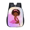 Śliczna mała afroamerykańska baletnica tańcząca plecak dla dzieci torby szkolne afro dziewczyna boobag dla dzieci w przedszkolu
