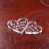 NEWWHOLE-50 PCS CROJE CRYSTAL SERCE Spersonalizowane Mr Love Heart Wedding Pougenia