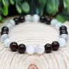 MG1986 8 MM Garnet 3A Grad Tanzania Selenite Armband Womens Mens EMF Energy Protection SMycken