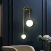 Modern Duvar Lambası Cam Top abajur Led Altın Ev Dekor Oturma Odası Yatak Odası İç Aydınlatma Sconce İskandinav Armatür Işık