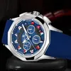 Наручные часы NEVIS Мужские спортивные часы Повседневные кварцевые наручные часы Светящийся циферблат с морским флагом Силиконовый ремешок Мужские деловые часы Reloj251I